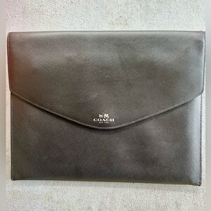 Genuine Coach Black Leather IPad Sleeve